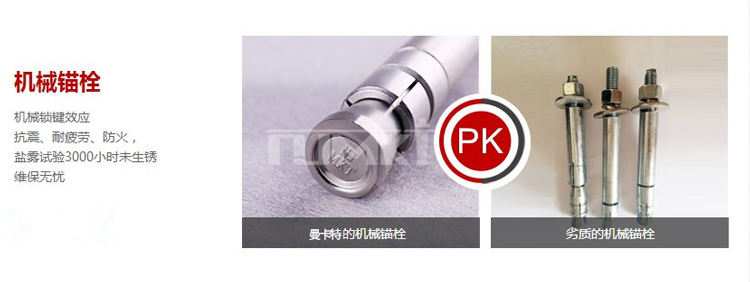 曼卡特幕墙后扩底螺栓产品