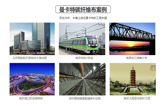 这些工程都在用曼卡特碳纤维布，您还等什么？