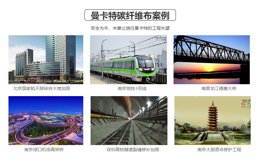 曼卡特碳纤维布参与过的工程，都成了背书！